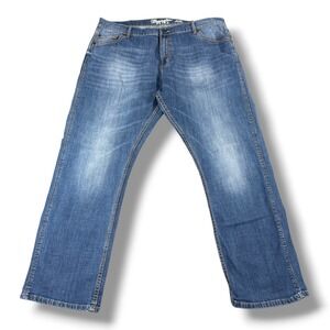 Wrangler Retro Slim Straight Jeans Mens 42x32 Blue Stretch Denim Medium Wash